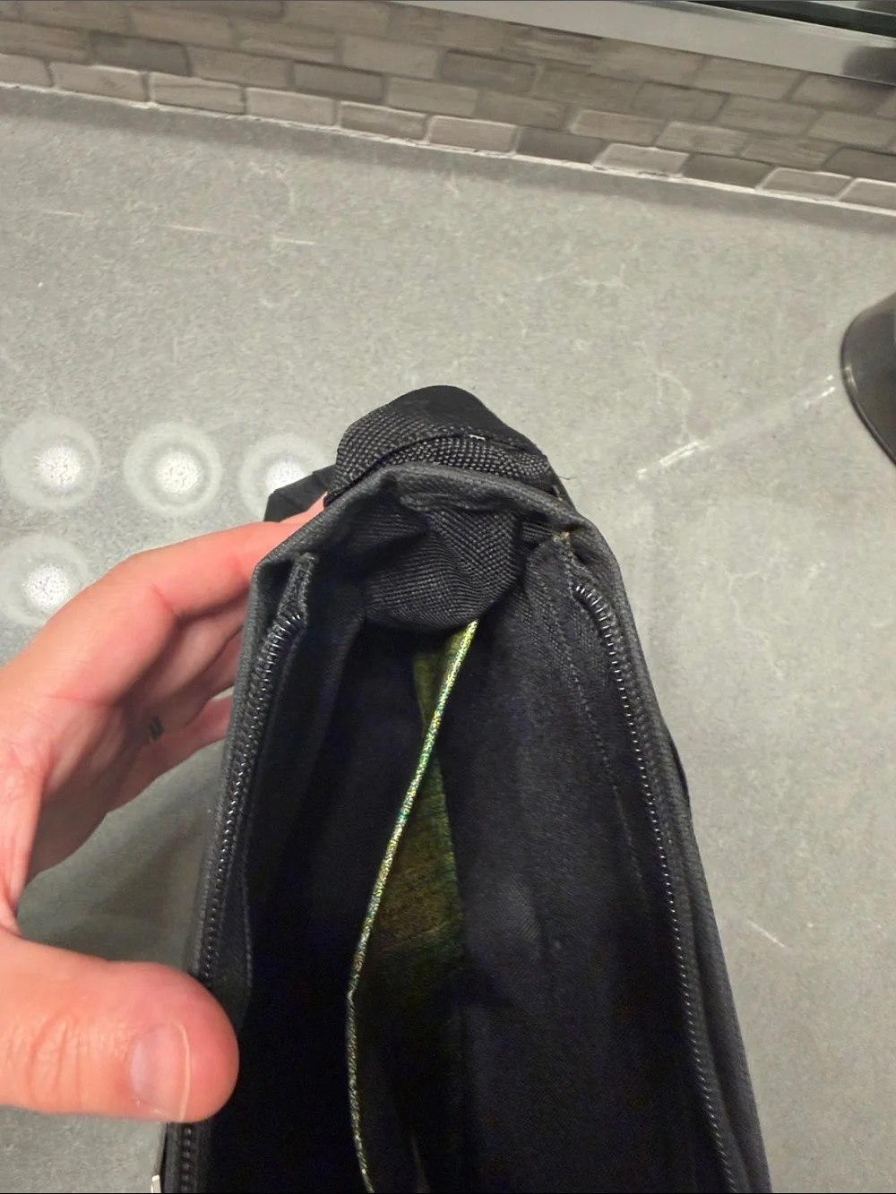 VY & ELLE Upcycled Billboard Vinyl Cache shoulder handbag